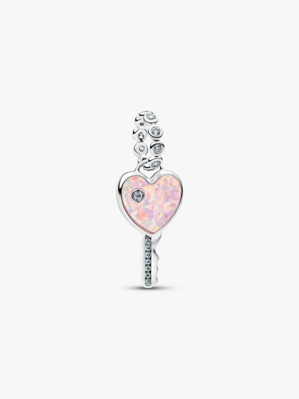 Pandora Opalescent Heart Key Dangle Charm